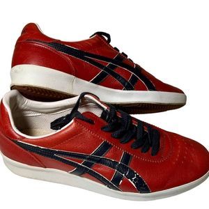 Asics Onitsuka Tiger Shoes HL216 Red Navy Blue White Mens Size 9